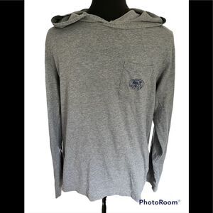 Vineyard Vines Long sleeved jersey gray hoodie with back whale graphic, size XL